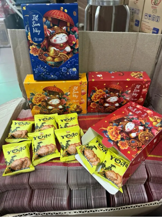BÁNH QUY MÈO Thần Tài ( có sẵn bánh )- BÁNH ĐỂ RỜI khách tự vô hộp