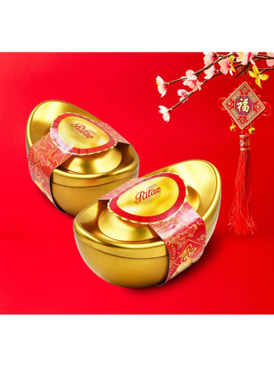 Bánh quy nhân kem Ritaz thỏi vàng 120g hàng nhập Malaysia - Gói quà Tết đẹp